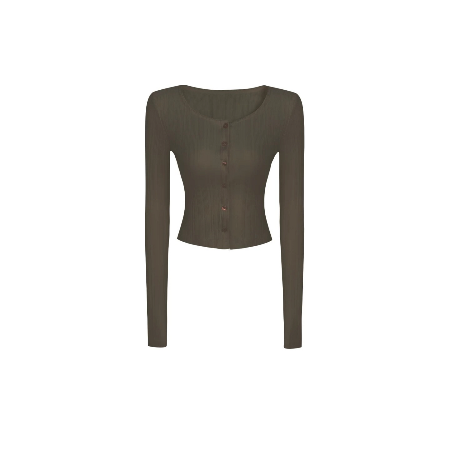 Ribbed Lace Long-Sleeve Cardigan