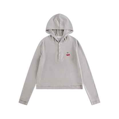 Embroidered Striped Long Sleeve Tee