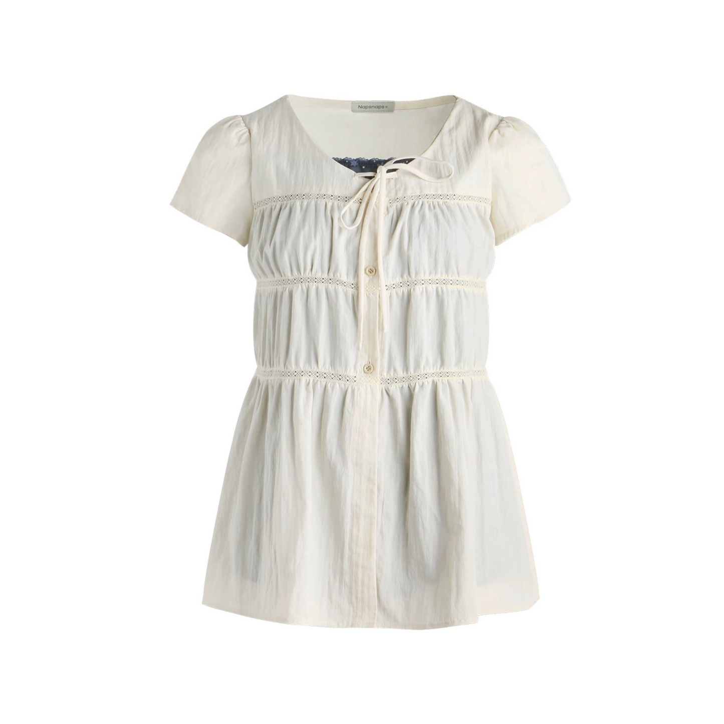 Star Print Layered-Look Short-Sleeve Shirt
