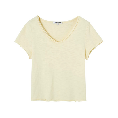 Somesowe Slub Cotton V-Neck T-Shirt