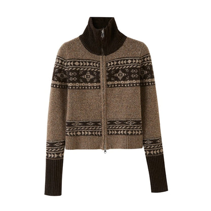 Fair Isle Jacquard Knitted Cardigan