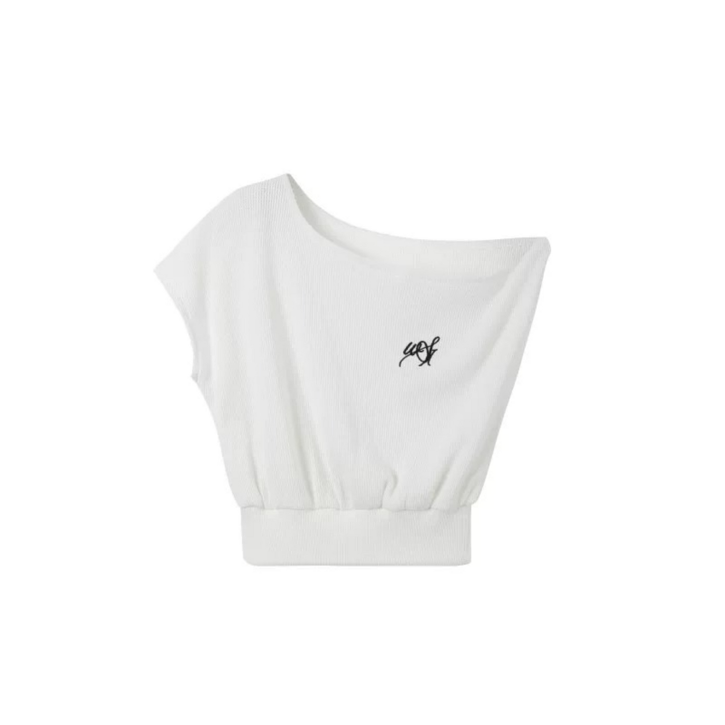 Waffle Knit One-Shoulder Set-Up