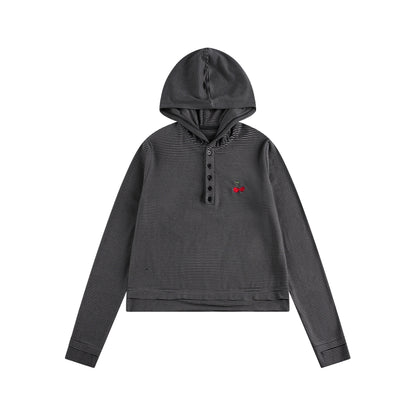 Embroidered Striped Long Sleeve Tee