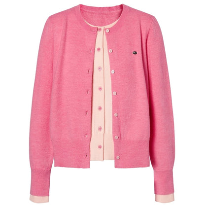 Sweet Girly Contrast Knitted Cardigan