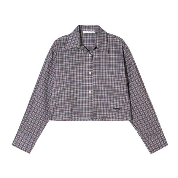 Conjunto de Blusa a Cuadros con Dobladillo Deshilachado