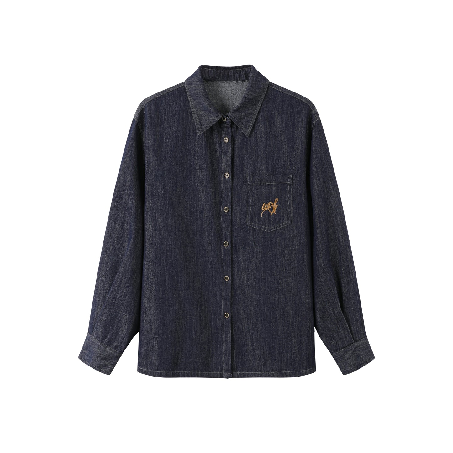 Tencel Denim Shirt With Shawl Set-Up