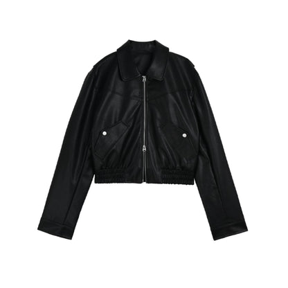 Lapel Leather Jacket