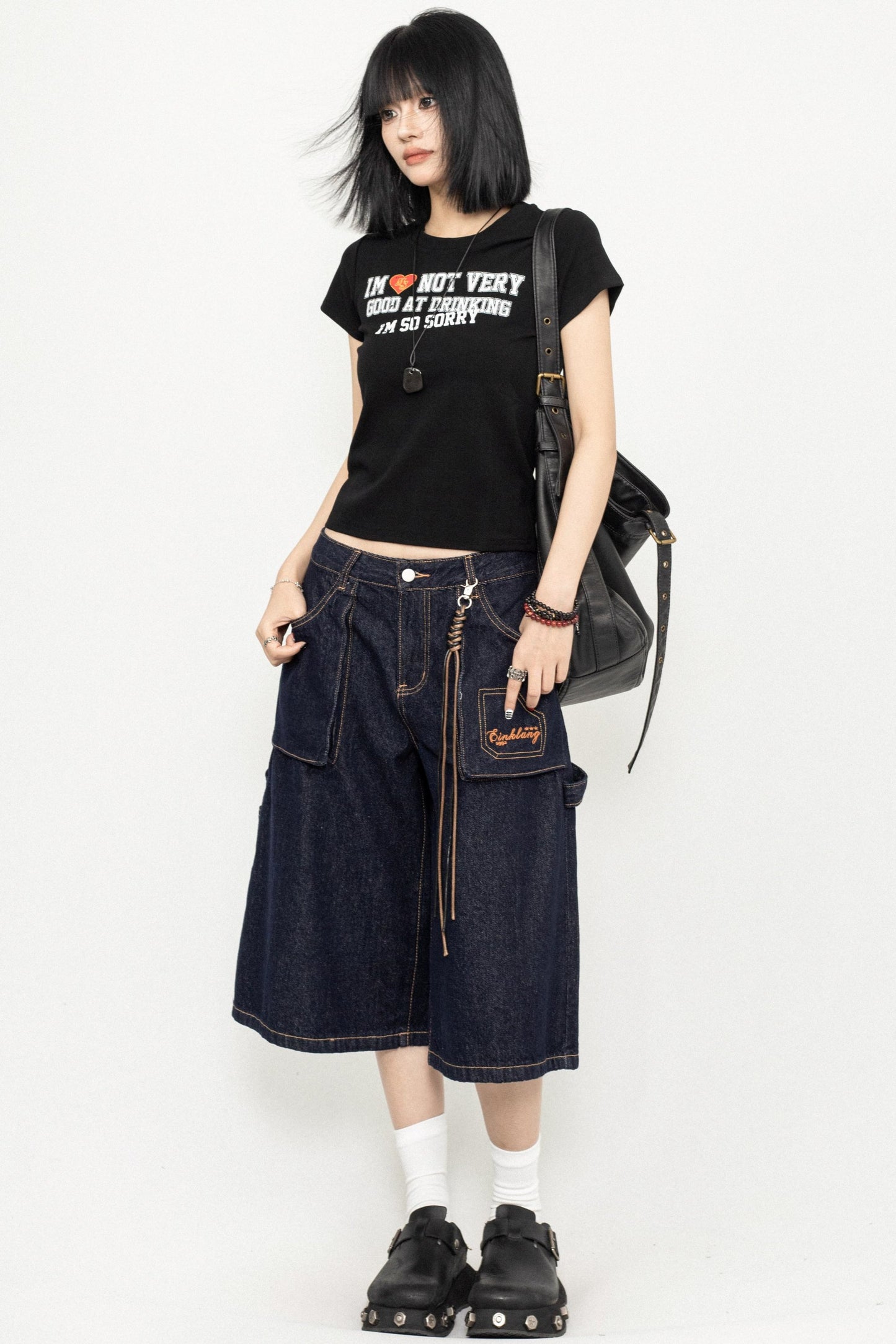 Wide-Leg Denim Trousers