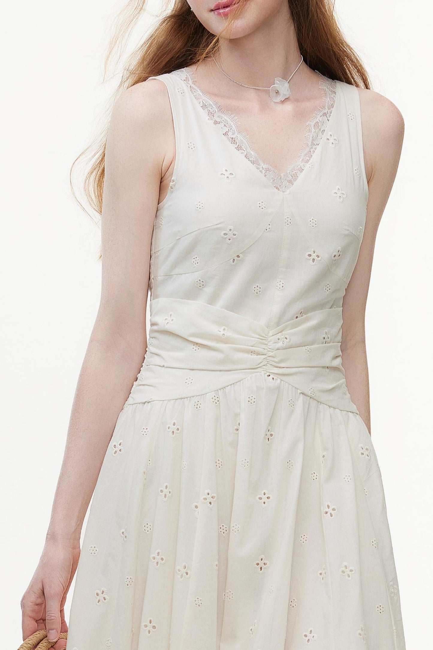 Breezy Cut-Out Embroidered Dress