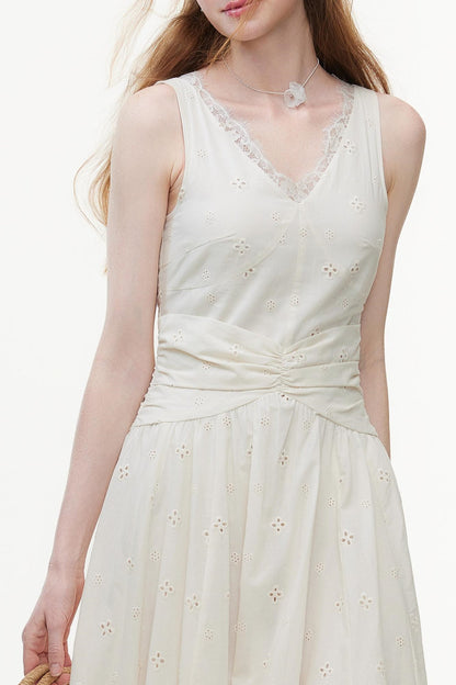 Breezy Cut-Out Embroidered Dress