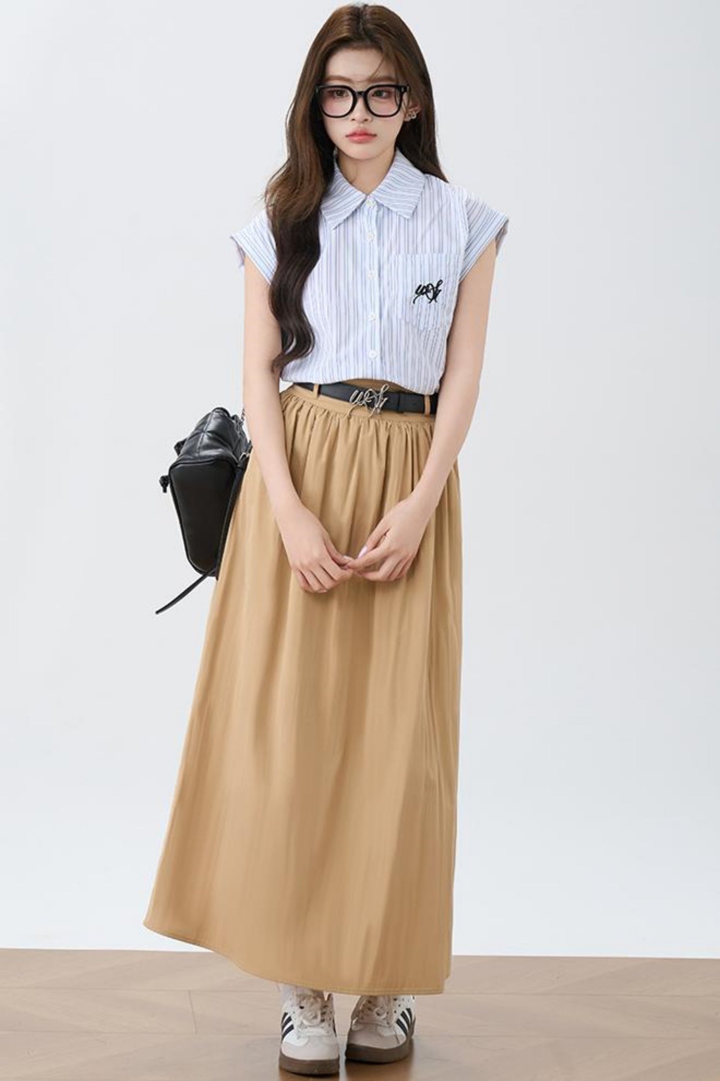 Summer Khaki A-Line Skirt