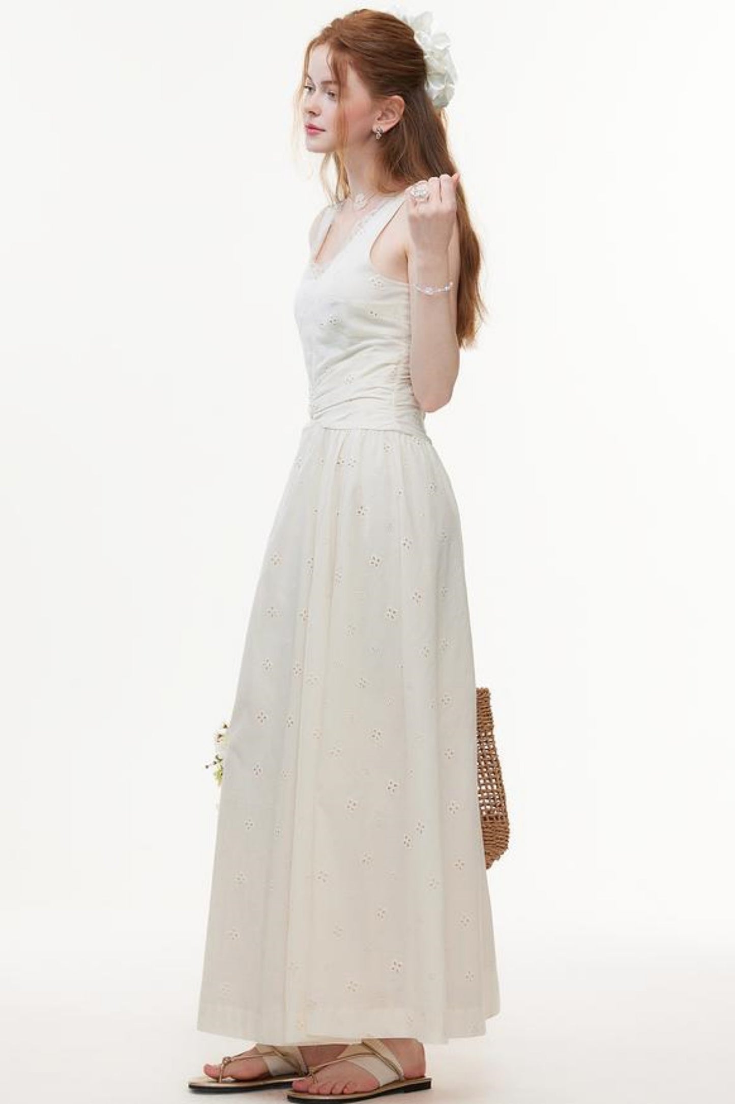 Breezy Cut-Out Embroidered Dress