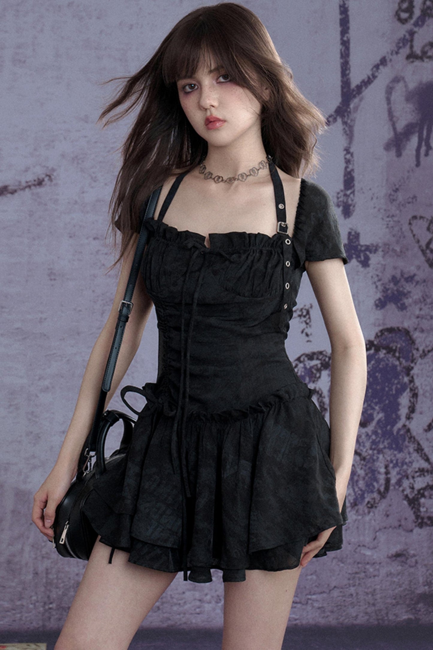 Coolred Peplum Drawstring Dress