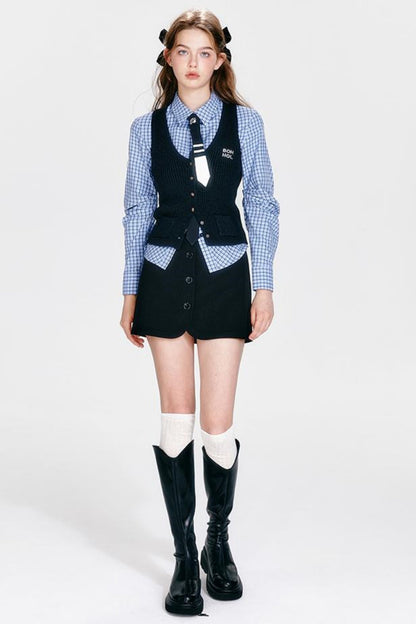 Vintage Plaid Skirt Set-Up