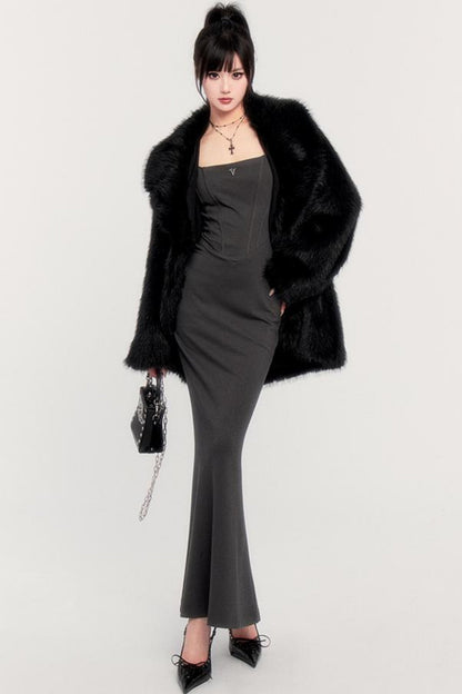 Romantic Long Strap Mermaid Dress