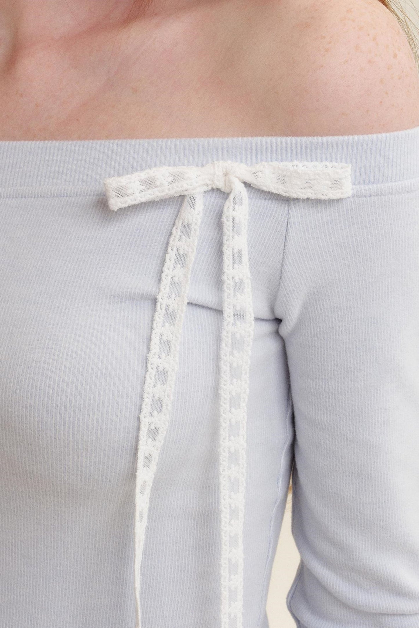 Velvet Stripe Bow Long Sleeve T-Shirt