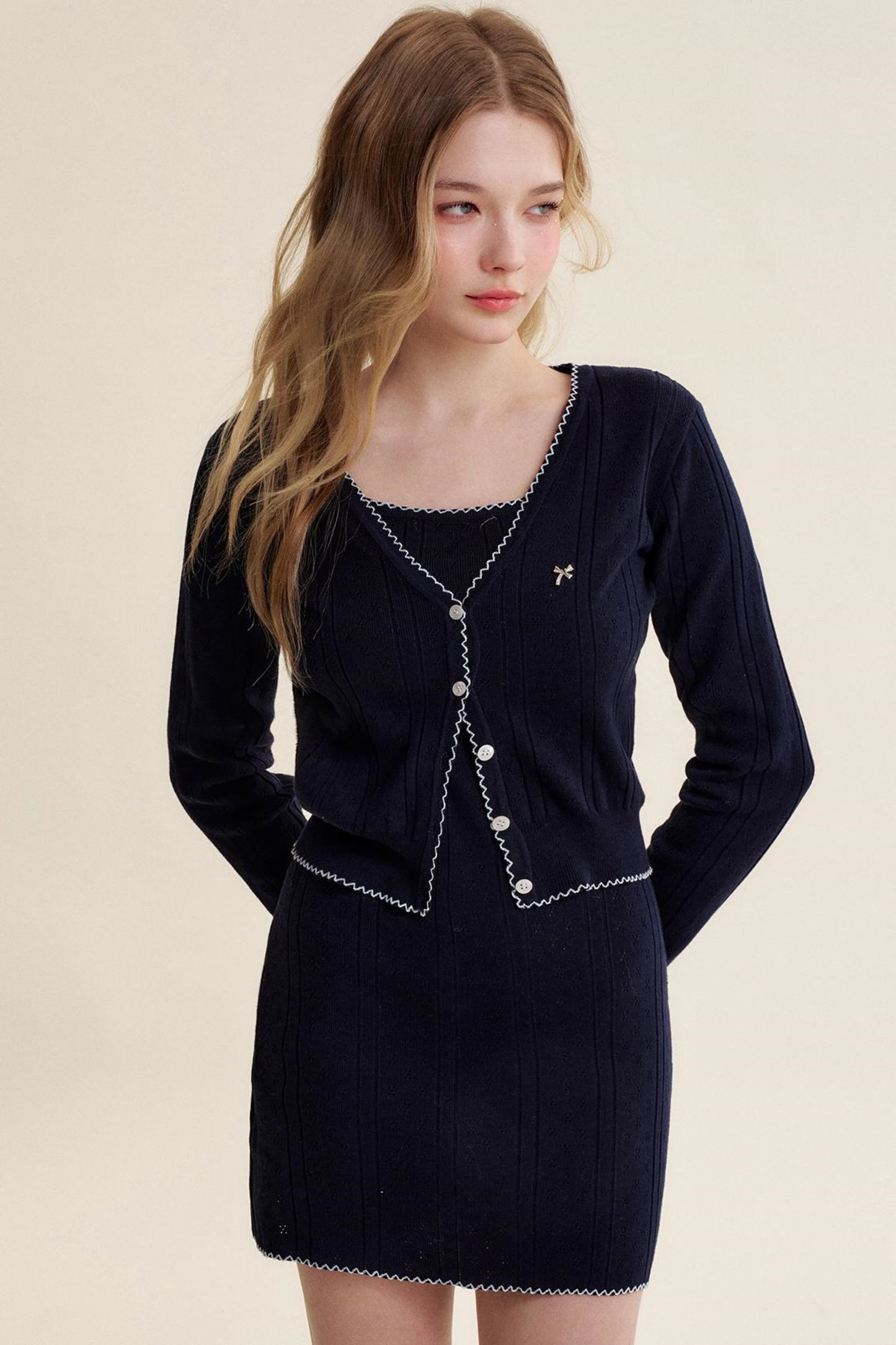 Romantic French Cardigan & Camisole Dress Set-Up