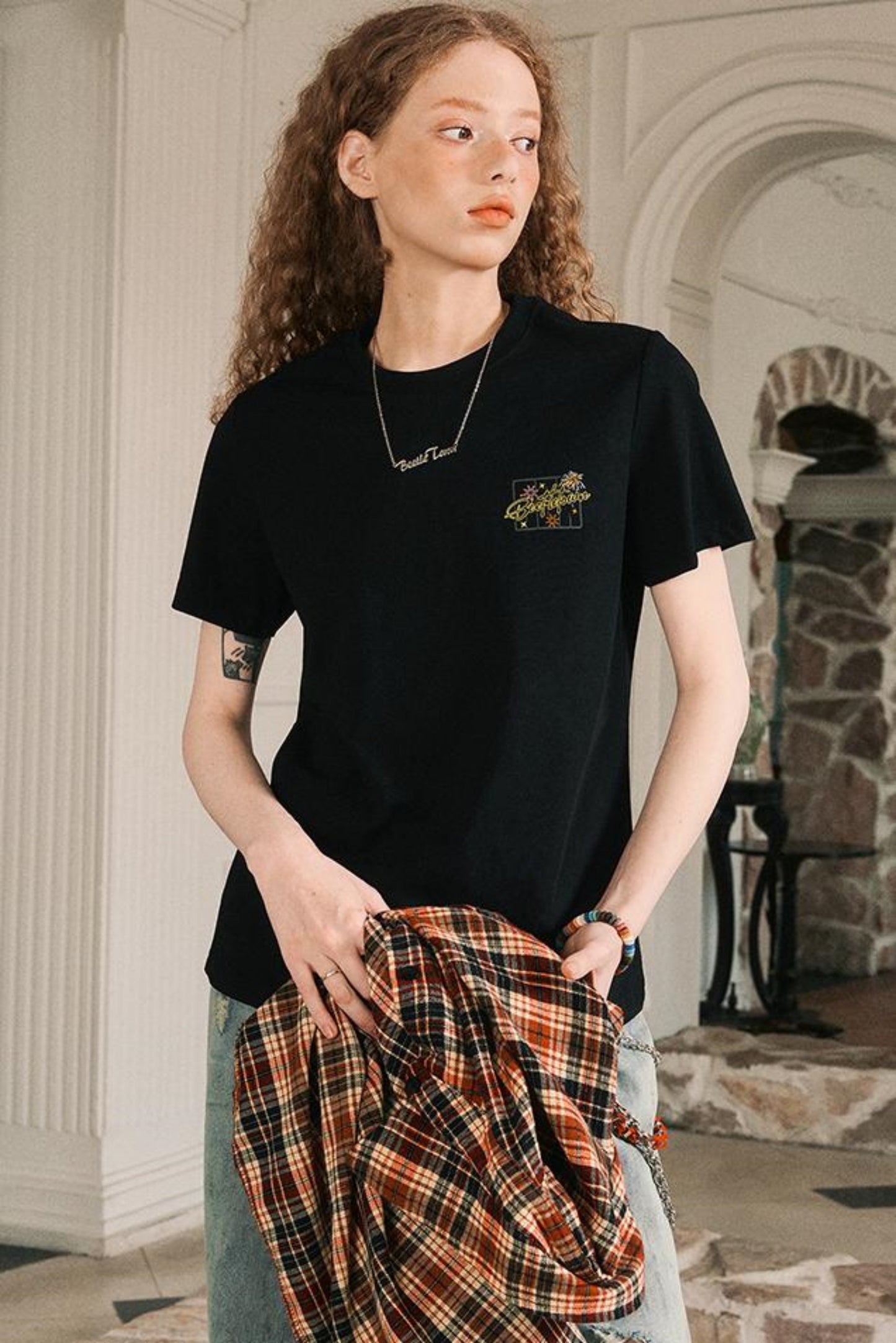 Firework Print Slim Fit T-Shirt