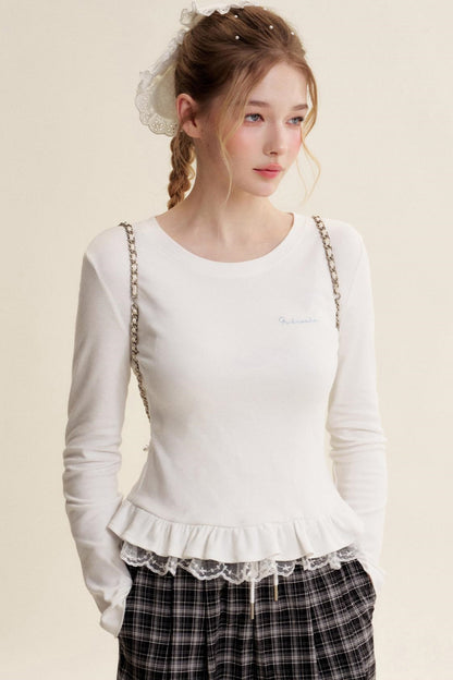 Blokette Reversible Lace Ruffle Tee