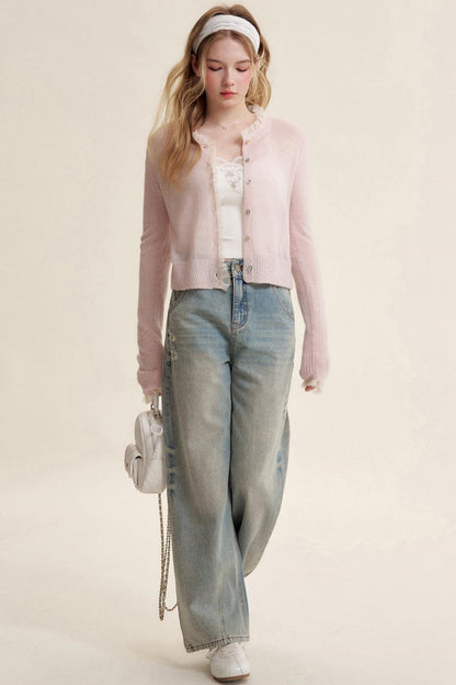 Sheer Organza Mohair Cardigan