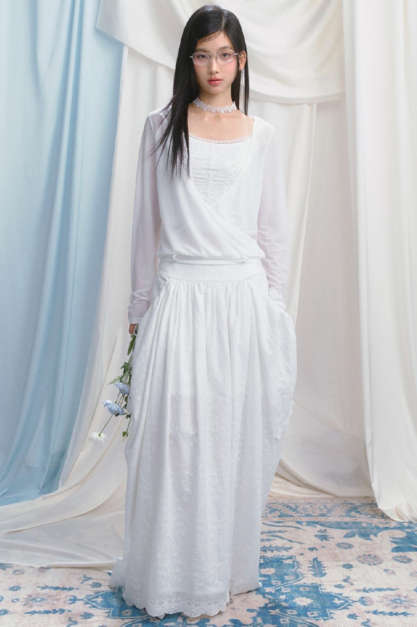 Dreamy White Lei Pod Skirt