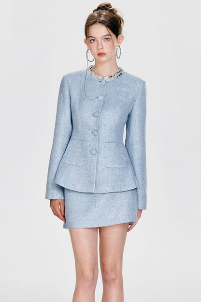 Chic Sequin Jacket & Skirt Set-Up