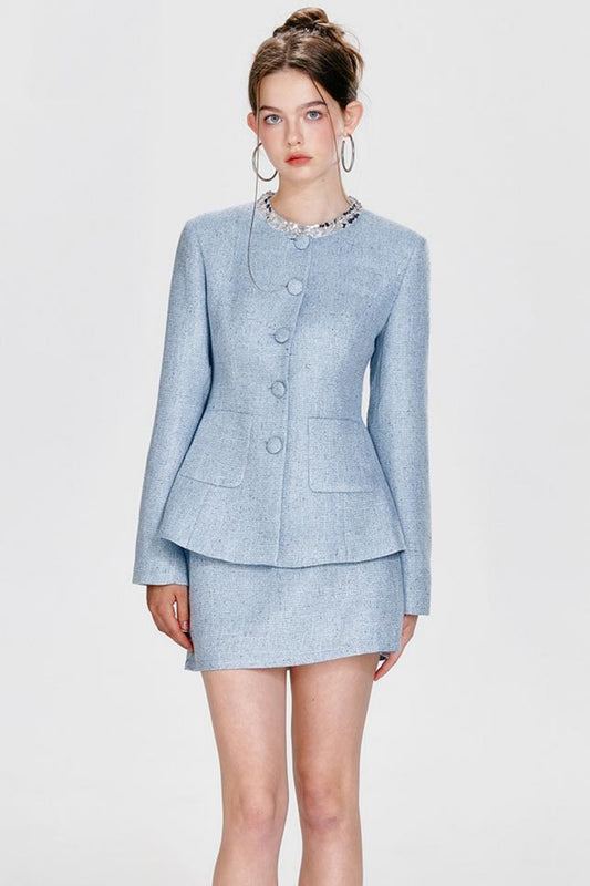 Chic Sequin Jacket & Skirt Set-Up