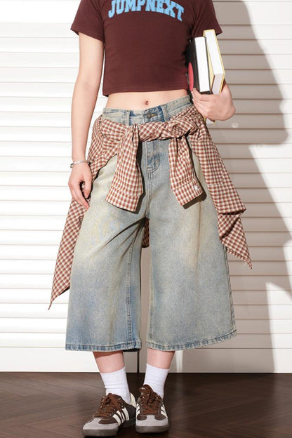 Vintage Denim Washed Shorts