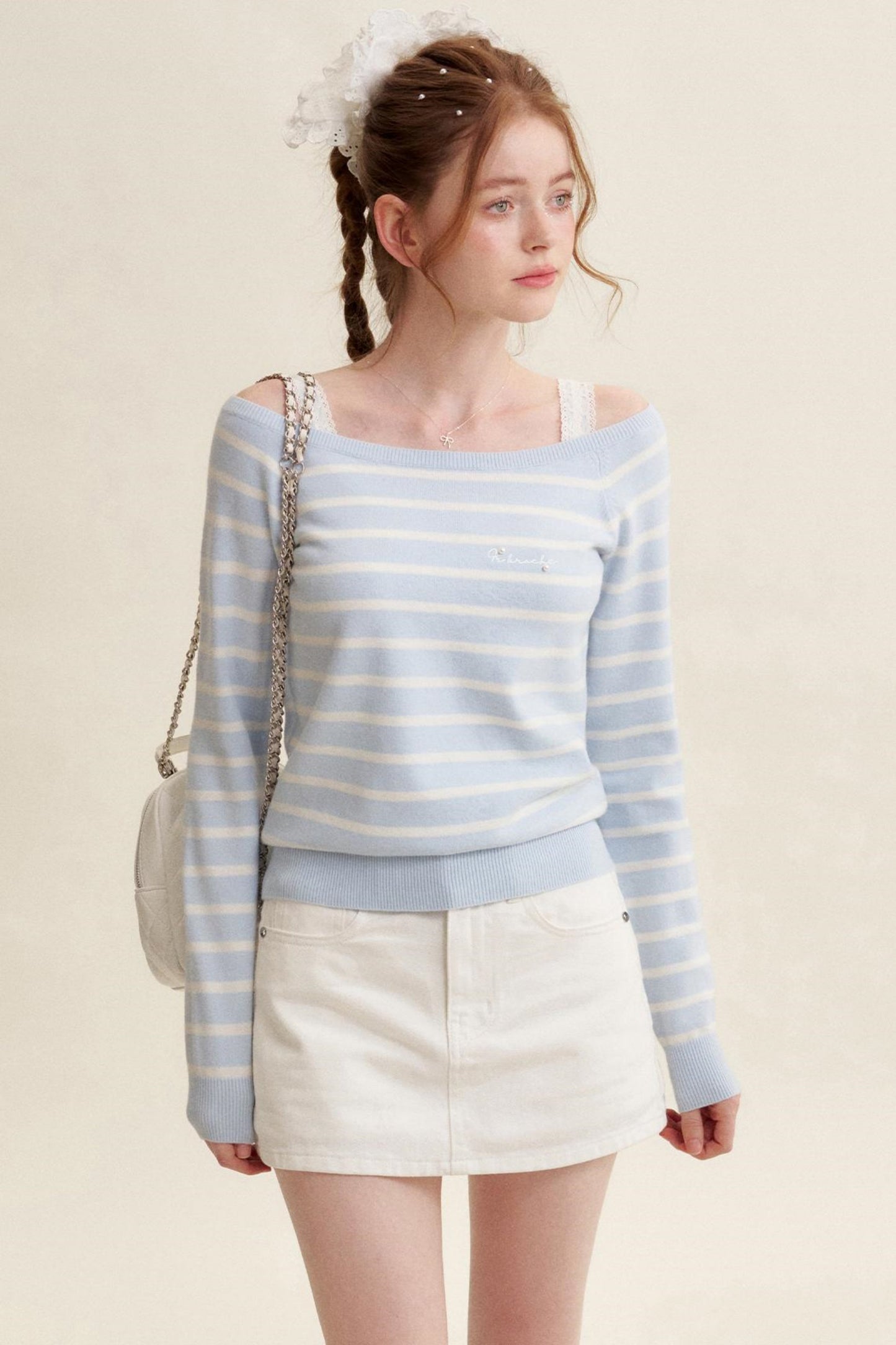 Preppy Style Striped Knit Top