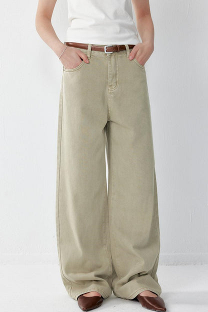 Spring Vintage Wide-Leg Pants
