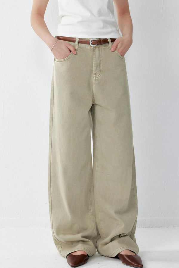 Spring Vintage Wide-Leg Pants