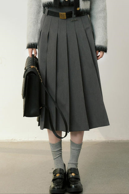 High Waist Pleated Skirt