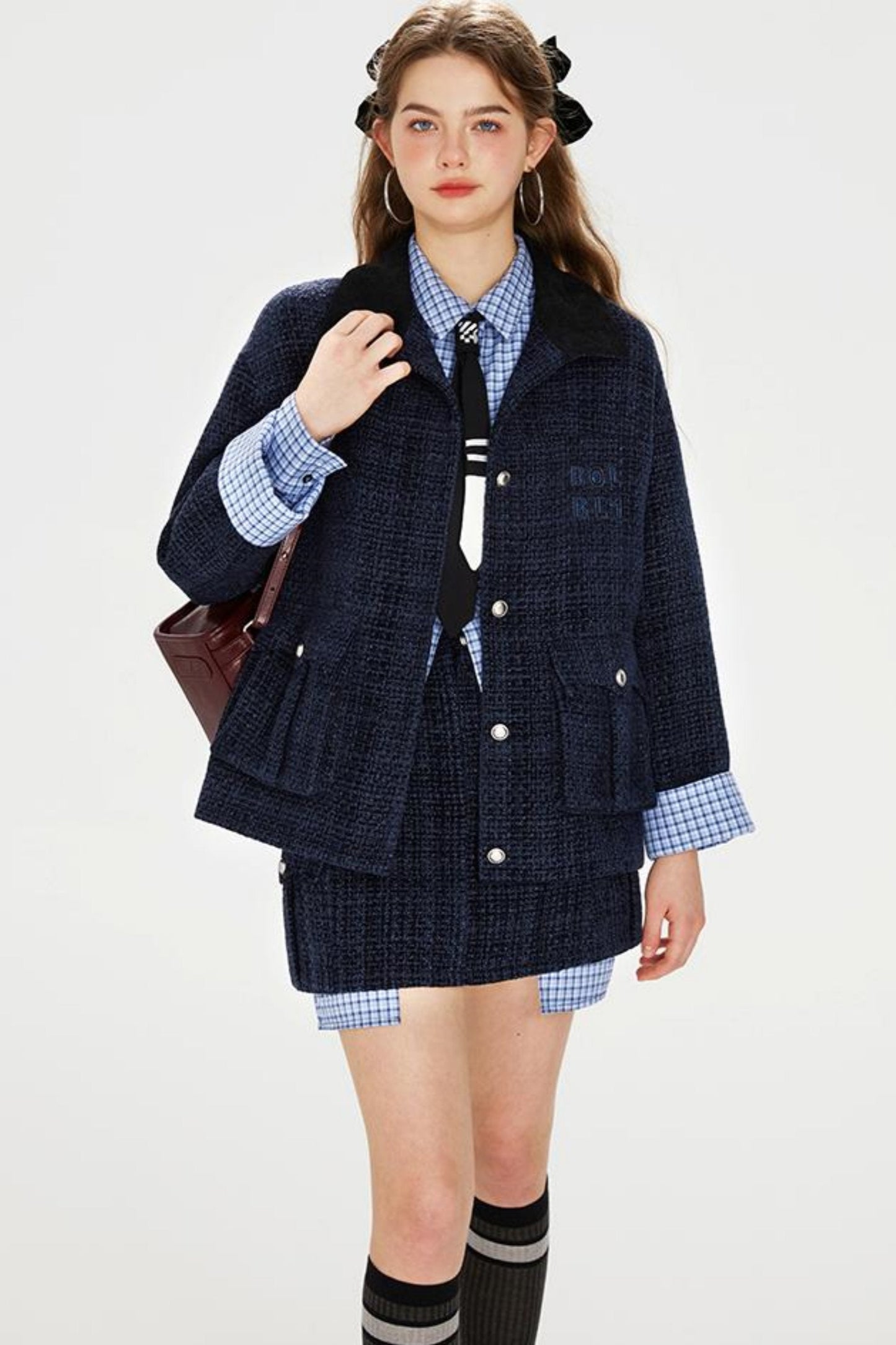 Chic Embroidered Tweed Jacket Set-Up