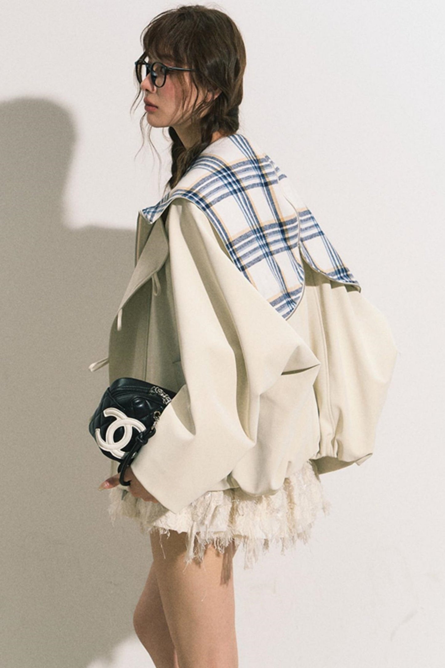 Navy Hooded Trench Coat