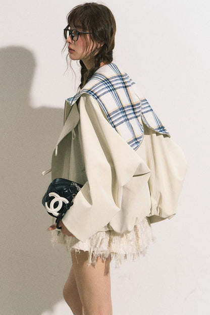 Navy Hooded Trench Coat