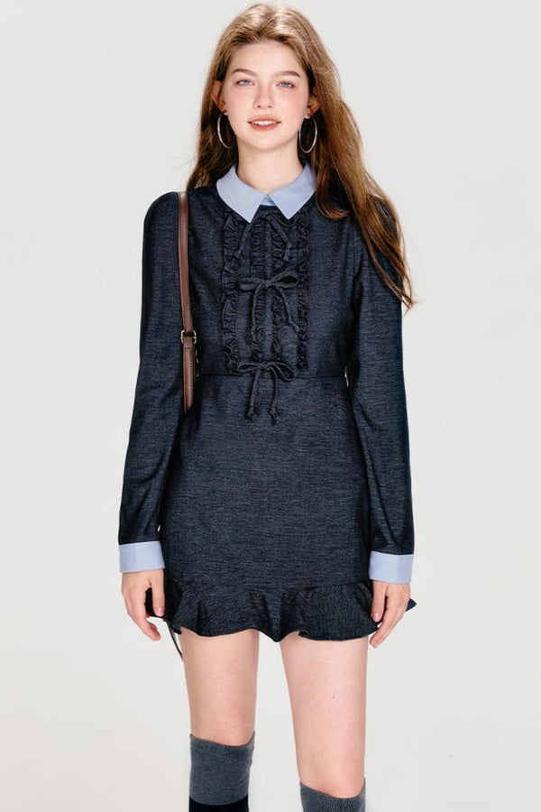 Color-Block Bow Dress