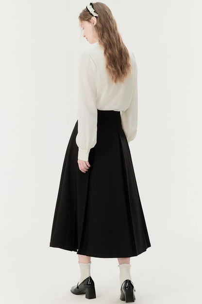 Spring Pleated A-Line Skirt