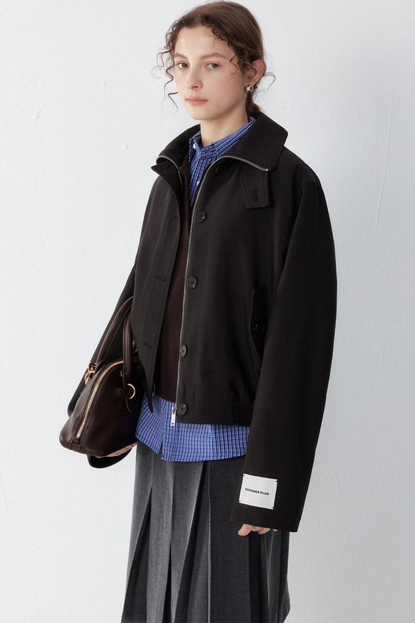 Chic Stand Collar Short Jacket