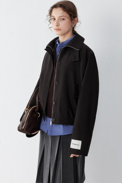 Chic Stand Collar Short Jacket