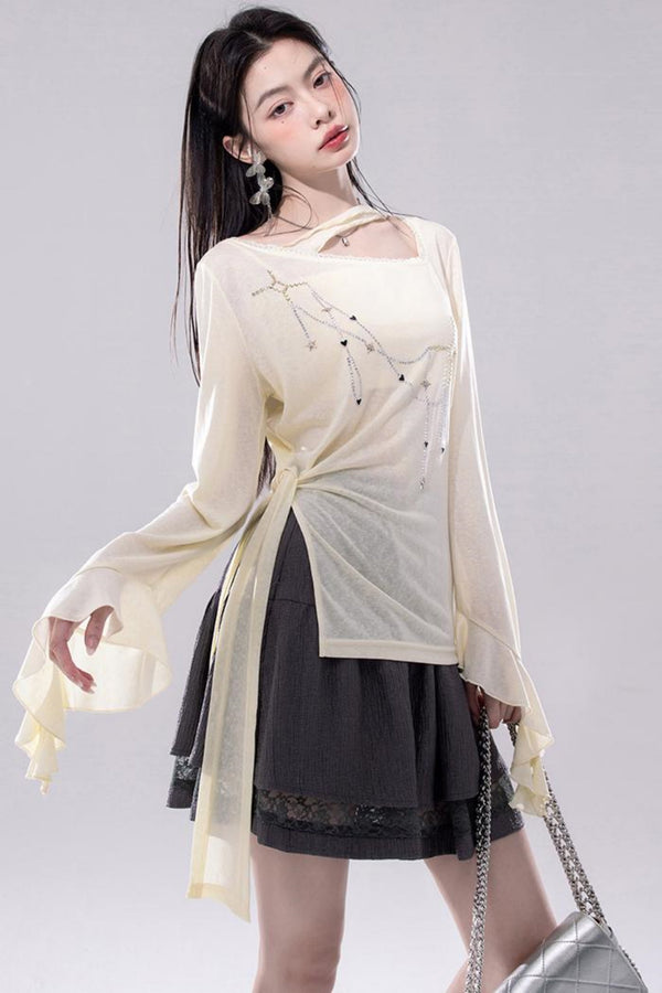 CoolLight Lemon Rhinestone Blouse