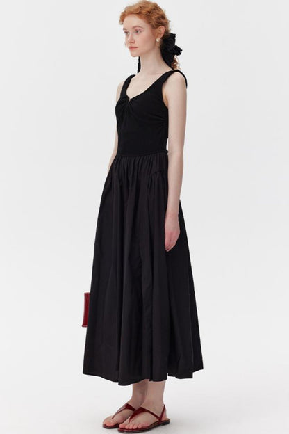 Black Drawstring Tank Dress