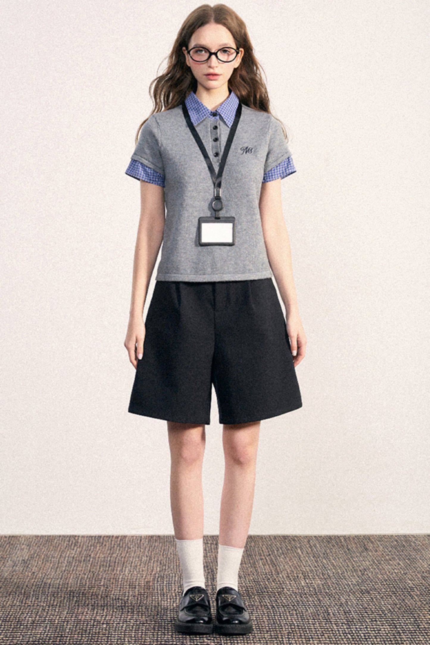 Collegiate Patchwork Knit Top