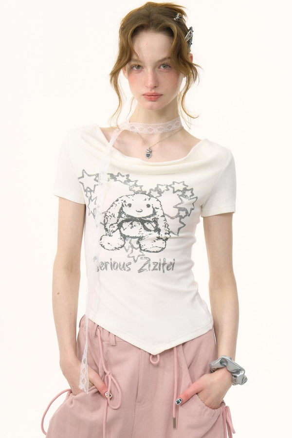 Vintage Curved Hem T-Shirt