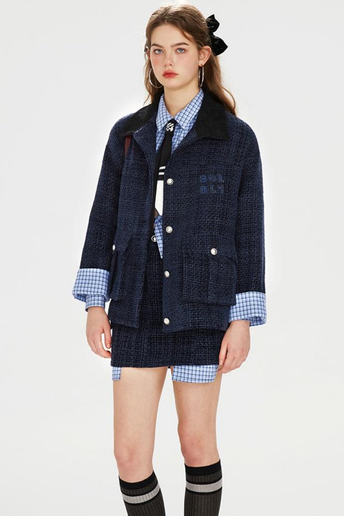 Chic Embroidered Tweed Jacket Set-Up