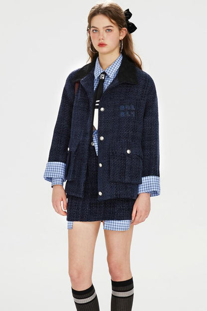 Chic Embroidered Tweed Jacket Set-Up