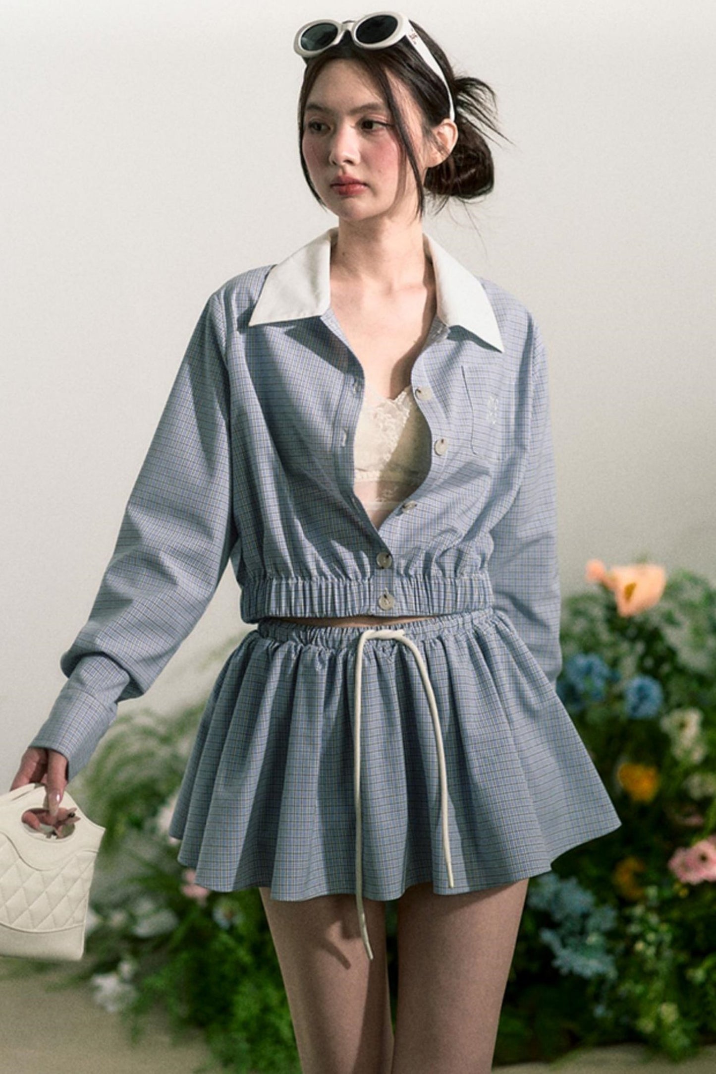 Plaid Halter Skirt Set-Up