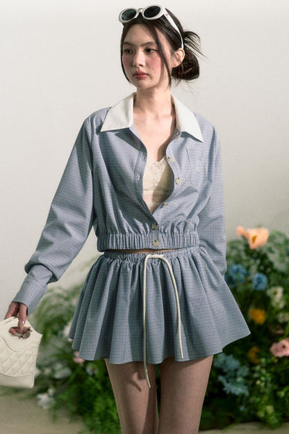 Plaid Halter Skirt Set-Up