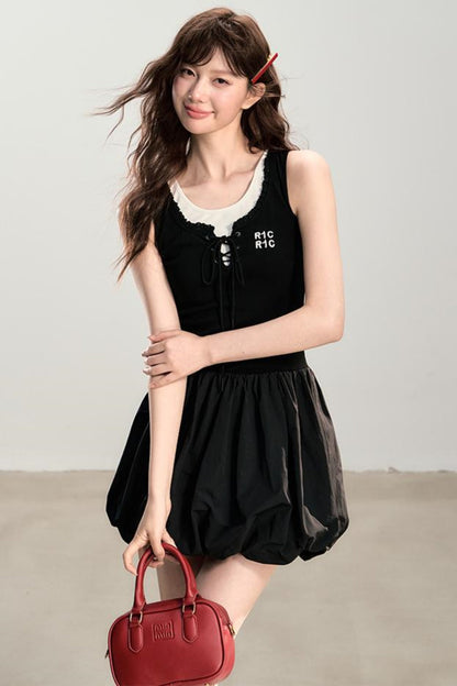 Color Clash Sleeveless Summer Dress