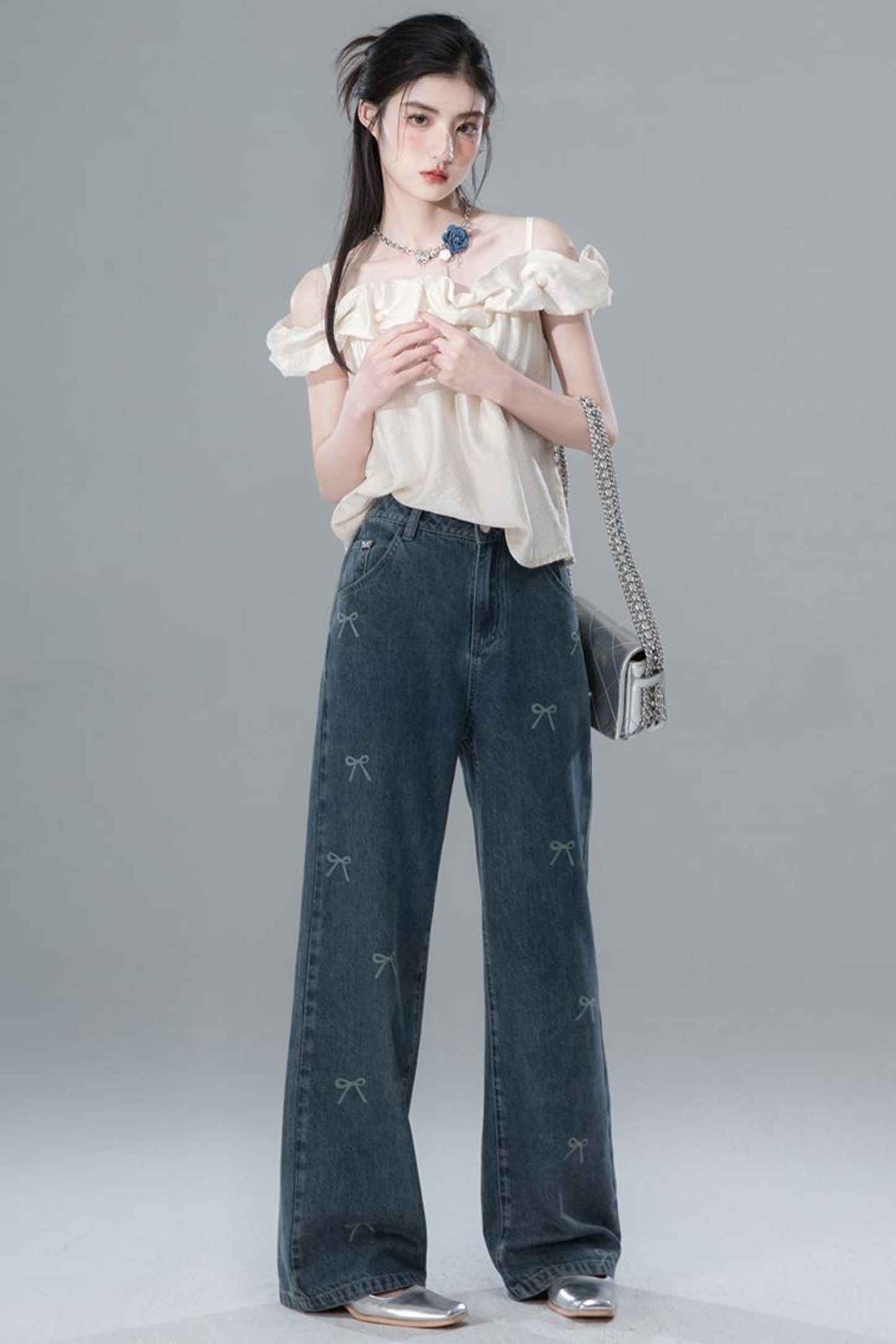 Vintage Bowtie Jeans Pants