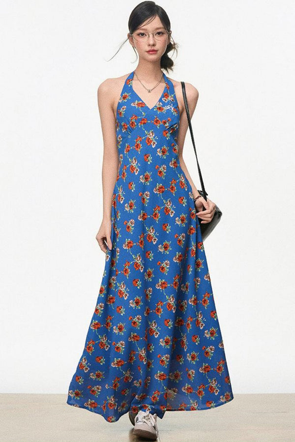 Halter Floral Slim Fit Dress Set